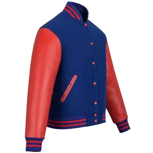 High Quality Men's Solid Varsity <b>Jacket</b> with Letter Embroidery Stand Collar Casual High Street Style New Baseball Design - Product Image 4