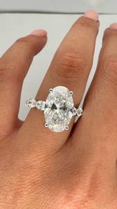 Anillo Solitario de Moissanita con Corte Ovalado de Moda para Mujer, Plata Fina 925 Original, Regalo de Cumpleaños para Parejas - Product Image 5