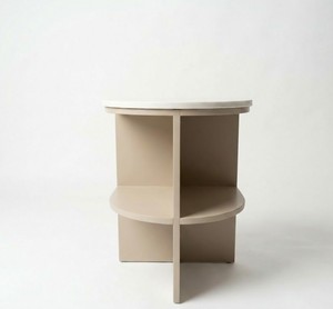 Table d'appoint moderne pour chambre et salon, étagère à 2 tiroirs, en bois d'hévéa écoresponsable du Vietnam et placage MDF, mobilier de chambre - Product Image 1