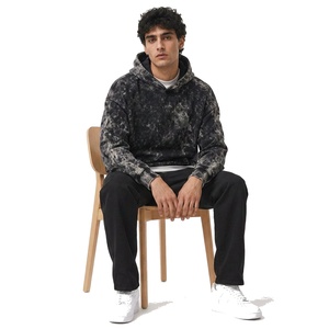 Custom Men's Acid Wash Hoodie Heavyweight Cotton Fleece Oversized Streetwear <b>Sweatshirt</b> With <b>Vintage</b> Washed Effect For Brands - Product Image 1
