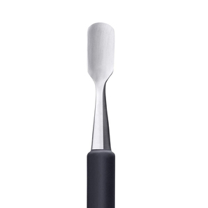 Pousse-cuticules professionnel en acier inoxydable, double extrémité carrée, avec manche antidérapant en caoutchouc noir, spatule grattoir personnalisable - Product Image 5