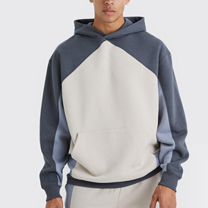 <b>Top</b> Selling Latest Design 100% Cotton Winter <b>Raglan</b> Sleeve Oversized Pullover Hooded Color Block Men's Hoodies Low MOQ - Product Image 4