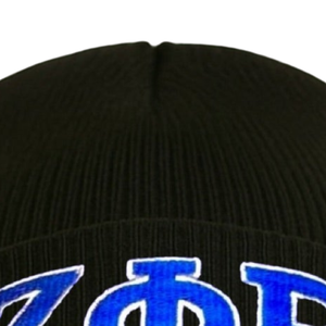 Zeta Phi Beta Beanie Chenille Embroidery Greek Sorority Apparel ZPB Winter Hat Unisex Premium Knit Cap - Product Image 5