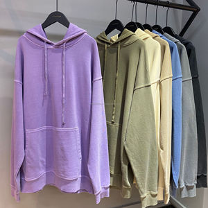 Sweat à capuche élégant 380gsm de haute qualité en coton avec lavage de pierre vintage - Product Image 2