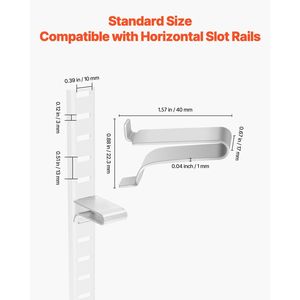 Confezione da 40 Clip Regolabili in Acciaio per Mensole, Compatibili con Scaffali in Metallo, Legno e Vetro - Connettori e Supporti per Mensole - Product Image 2