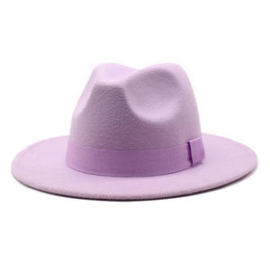 Fashion Polyester Fedora <b>Hat</b> for Women <b>Men</b> Classic Character Casual Flat <b>Wide</b> <b>Brim</b> Jazz Cap - Product Image 1