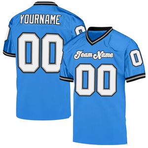 Jersey de Fútbol Americano Premium Azul Cielo, Ropa Deportiva, Malla Transpirable, Nombre y Número Personalizados, Logotipo, Proveedor Mayorista - Product Image 4