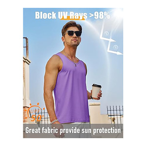 Camiseta sin mangas para gimnasio para hombre – Camiseta deportiva transpirable de secado rápido – Chaleco ligero para correr y hacer ejercicio para entrenamiento y deportes - Product Image 3