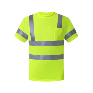 เสื้อโปโลแขนสั้นผ้าฝ้ายสีส้มพร้อมแถบสะท้อนแสง ชุดทำงานป้องกันความปลอดภัยกันลมมองเห็นได้ชัดเจน สำหรับทุกเพศ - Product Image 6