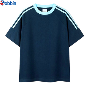 BOBBIN INDUSTRIES Camiseta Personalizada para Hombre, Tallas Grandes, Estilo Urbano, Costuras en Contraste, Franja en el Hombro, Manga Corta, Corte Regular, 100% Algodón - Product Image 6