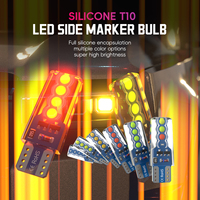 Ampoule de voiture T10 - Ampoule LED stroboscopique à 8 LED entièrement recouverte de silicone, haute luminosité, multicolore, petite ampoule de lecture