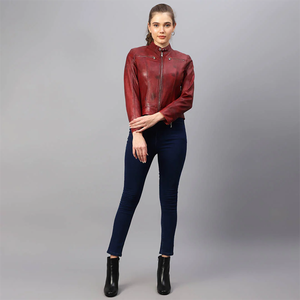 Women's Genuine Leather Outdoor Jacket Autumn Waterproof Breathable High Quality Made in Pakistan - Product Image 2