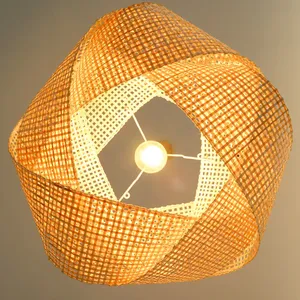 Abat-jour suspendu en bambou moderne et tendance, abat-jour en bambou pour la pièce, solutions économiques de décoration intérieure en gros - Product Image 3