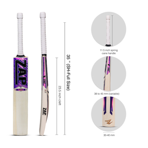 ไม้คริกเก็ต ZAP SPORTS PRO Kashmir Willow รุ่นยอดนิยม ดีไซน์น้ำหนักเบา ขอบหนาและโครงสร้างแข็งแรงเพื่อการตีลูกที่ทรงพลัง - Product Image 6
