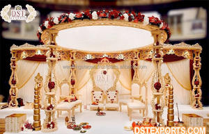El Más Hermoso Mandap Triveni Tallado en Madera para Bodas, Fabricante del Mejor Mandap de Madera para Bodas en el Reino Unido, el Mejor Mandap de Madera para Bodas en California - Product Image 6