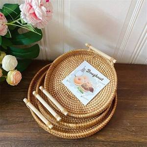 Plateau de service en rotin fait main, prix d'usine, écologique, élégant, moderne, organiseur de fruits, décoration de table, fournitures pour hôtels et restaurants - Product Image 5