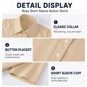 Uniforme Escolar de Verano para Niños, Camisa Ligera Multicolor con Logotipo Personalizado, Camisa de Vestir con Cuello y Botones para Niños - Product Image 2