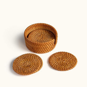 ชุดจานรองแก้วหวายตกแต่ง ทำด้วยมือ ของตกแต่งบ้าน เวียดนาม - Product Image 1
