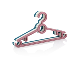 Plastic Clothing <b>Hangers</b> With Hook Anti-Slip Design For Wardrobe <b>Storage</b> Modern Style Rectangle Shape Single Tier - Product Image 1