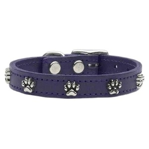 ปลอกคอสุนัขหนังทำด้วยมือสุดพิเศษพร้อมกระดุมรูปอุ้งเท้าสำหรับตกแต่งผู้ค้าส่งและผู้ผลิต - Product Image 1