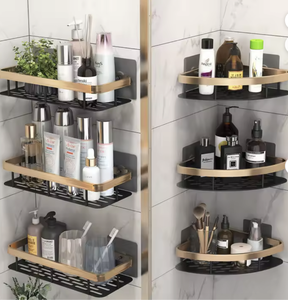 Organizador de Baño de Aluminio con Doble Estante, Montado en la Pared, Color Negro, OEM/ODM Vietnam - Product Image 5