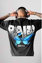 Camiseta de streetwear para hombre, oversize, mezcla de algodón, con estampado en relieve, logotipo en relieve, estilo grueso y moderno. - Product Image 2