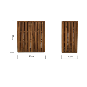 Bac à plantes en bois d'acacia de qualité supérieure avec revêtement en plastique, jardinière naturelle à 2 compartiments pour jardin, maison, entrée, en provenance du Vietnam - Product Image 2