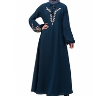 Abaya élégante et stylée pour femmes adultes, respirante, en polyethersulfone soyeux, manches longues, légère, robe musulmane, burqa, borka, vintage