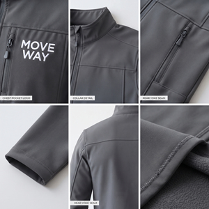 Custom Logo Men's Soft Shell <b>Jacket</b> Outdoor Wear Chest <b>Pocket</b> <b>Jackets</b> Men Waterpoof Softshell Full <b>Zipper</b> Top Men Hiking <b>Jackets</b> - Product Image 6