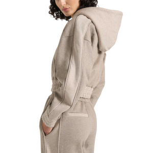 Survêtement à capuche entièrement zippé pour femme avec pantalon large, taille élastique, boutons-pression latéraux, poches, vente en gros, personnalisé, OEM, deux pièces, taille S - Product Image 5