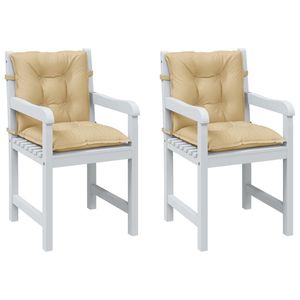Juego de 2 Cojines para Silla de Exterior en Color Beige Melange, 100% Poliéster, Respaldo Bajo con Diseño Elegante - Product Image 1