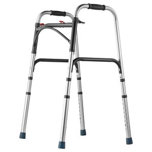 Deambulatore pieghevole a 2 pulsanti con altezza regolabile su 8 livelli e maniglie in alluminio resistente - Product Image 1