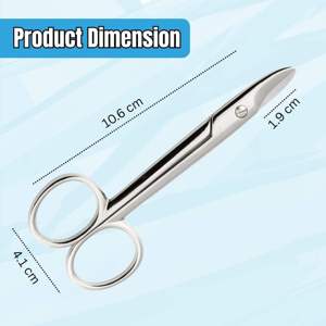 Tijeras Profesionales para Cutículas Extra Finas, para Adultos, Uñas Gruesas, Hojas Curvas de Acero Inoxidable, para Diestros, Manicura, Cejas - Product Image 3