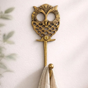 Solid Brass Double <b>Coat</b> Hook Metal Moroccan Entryway Hook & Hanger - Product Image 5