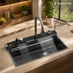 Fregadero de Cocina Rectangular de Acero Inoxidable 304 Moderno Daystar Trade, de un Solo Tazón, para Instalar Bajo Encimera, con Cuatro Orificios y Acabado Cepillado - Product Image 1