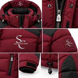 Veste matelassée unisexe imperméable à capuche style streetwear, personnalisable, coupe oversize, hiver, polyester/nylon, marque privée, OEM, vente en gros - Product Image 6
