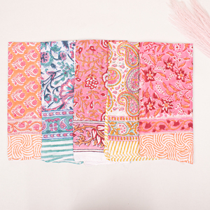 Foulard carré vintage en coton, mouchoir multifonctionnel, bandanas colorés, accessoires de mode ethniques unisexes pour l'été - Product Image 4