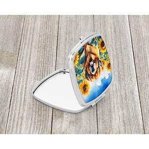 Tibétain Mastiff Tournesols Compact Pliant Miroir De Maquillage Portable Voyage Cadeau Décoratif pour Femmes et Filles - Product Image 2