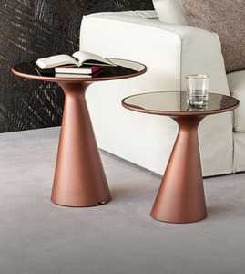 Mesa de Centro Redonda Moderna Más Vendida con Tapa de Vidrio Templado y Base de Metal para Sala de Estar, Diseño Decorativo - Product Image 1