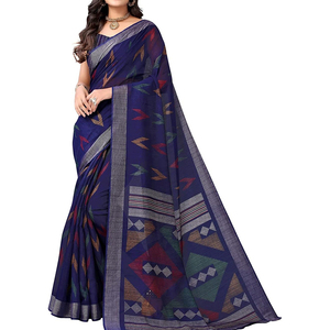 Sari Estampado para Mujer con Diseños Florales, Colores Vibrantes, Material Ligero y Bordes Hermosos para Ocasiones Festivas y Casuales - Product Image 1