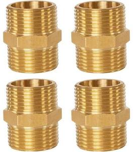 Raccord hexagonal en laiton - 3/4" x 3/4" NPT, adaptateur de raccord de tuyauterie mâle, pièces de plomberie, raccord PPR, raccord CPVC et composant métallique sur mesure - Product Image 4