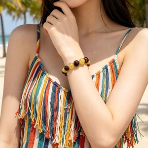 Pulsera de Citrino Natural y Ojo de Tigre de 10 mm, Pulsera de Cuentas de Cristal Curativas, Regalo Espiritual de Abundancia y Prosperidad, Venta al por Mayor - Product Image 6