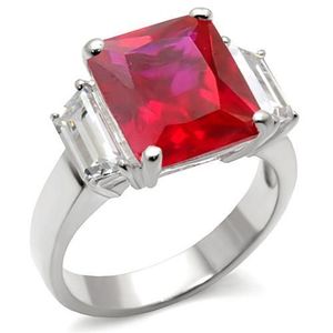 High-Polished 925 Sterling Silver <b>Ring</b> 6X061-Synthetic Ruby Garnet Dishes & <b>Plates</b> Product Category - Product Image 1