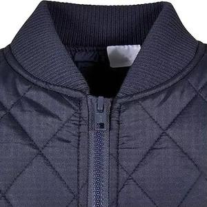Trendy <b>Men</b> Diamond Quilted <b>Flight</b> <b>Jacket</b> Waterproof Warm Padded Outerwear With Ribbed Collar And Cuffs - Product Image 5