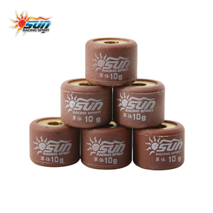 ลูกกลิ้ง CVT SUN RACING ขนาด 15x12 มม. 7G/ 8G/ 9G/ 10G/ 11G/ 12G สำหรับ MIO 100 ผลิตในไต้หวัน แกนทองเหลือง ชุดลูกกลิ้งวาเรียเตอร์ 6 ชิ้น - Product Image 4