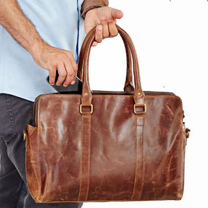 Porte-documents en cuir personnalisé pour homme, sac d'affaires pour ordinateur portable 15 pouces, sac de bureau vintage avec bandoulière, sac de travail professionnel - Product Image 2