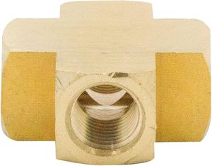 Conector en Cruz de Latón Forjado OEM de 4 Vías con Rosca Hembra NPT de 1/4'' Igual, Conector Hexagonal Bajo para Tuberías AOL-027 - Product Image 4