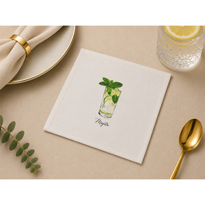 High Quality <b>Disposable</b> 8"x8" 100% Linen Cocktail Napkins Modern Handmade Custom Printed for Weddings Parties Home Use - Product Image 1