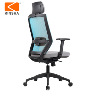 Chaise de bureau ergonomique en maille KINSHA avec accoudoirs réglables, appui-tête intégré, réglage de la hauteur électrique, design moderne - Product Image 3