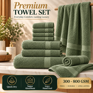 Ensemble de 8 serviettes de bain en coton de luxe pour hôtel, serviettes éponge 600 GSM, fournisseurs et exportateurs en ligne - Product Image 3